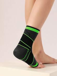 JINGBA SUPPORT 1 Piece Breathable Compression Ankle Support Sleeve – Elastic Foot Protector For Running, Basketball, Cycling & Daily Use For Men Women - Green - View 7