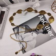 Chain Belts Retro Design Accessories Versatile Dress New Summer Antique High-End Belt - 金色 - 查看 5