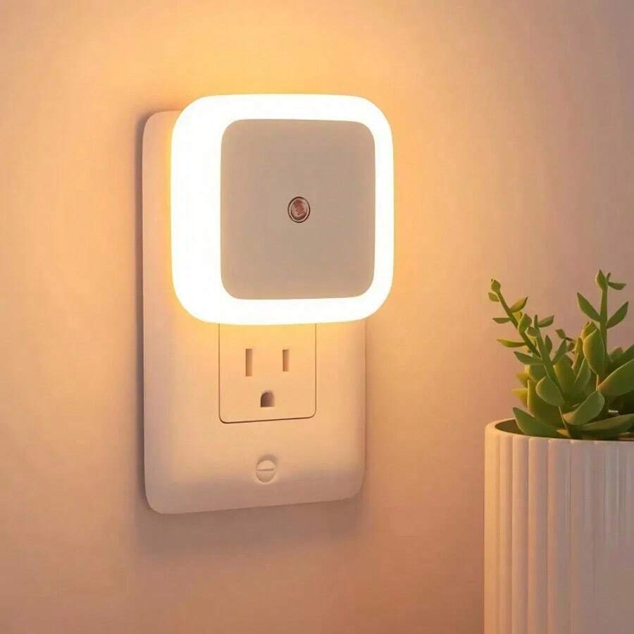 Smart 4pcs Night Lights - Plug-In With Dusk-To-Dawn Sensor - Automatically Turn On And Off For Bedroom, Bathroom, Hallway, Kitchen