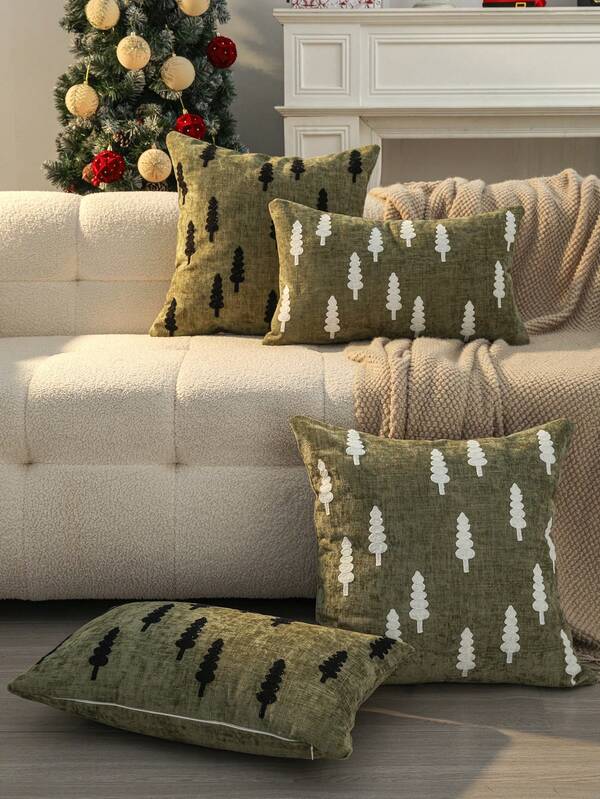 1pc Christmas Home Sofa Decorative Pillow Cover, Apartment Throw Pillow Case, Bedding Accessory, Sofa Bedroom Party Decor, Holiday Gift Choice