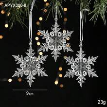 Christmas Transparent Acrylic Crystal Snowflake Christmas Tree Pendant Decorations/New Year Decor Ornament