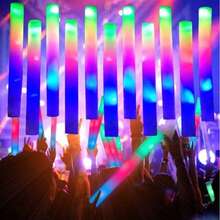 CameIParty 105 PCS Foam Glow Sticks Bulk Colorful LED Light Up Stick 3 Flashing Modes For Birthday Wedding Christmas Concert Rave Party - 無色 - 查看 6