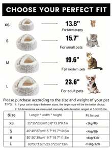 1pc,Cat Beds For Indoor Cats Washable, Cozy Cat Cave Bed, Non-Slip Cat Beds, Calming Dog Bed With Hooded Cover, Dog Bed With Cover For Small Medium Pets (Coffee)