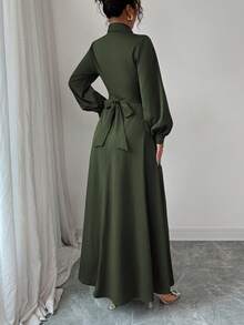 Đầm mùa xuân nữ LilyHouse, đầm dài dáng chữ A xòe thanh lịch với thiết kế cài nút, phù hợp cho công sở, trang phục mùa xuân, thường ngày, đám cưới, tiệc tùng. - Màu xanh Ô liu - Xem 3