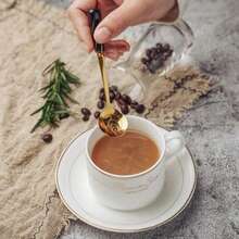 Cute Ceramic Coffee Spoon With Sakura & Rose Flower Design, Sweet Dessert Short Handle Stirring Spoon