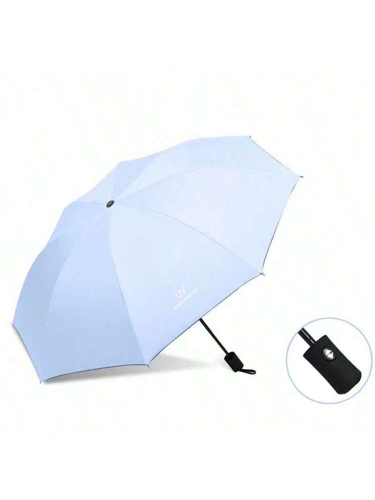 Parapluie Automatique 60 Cm Double Usage - Bleu, Résistant Au Vent, Anti-UV