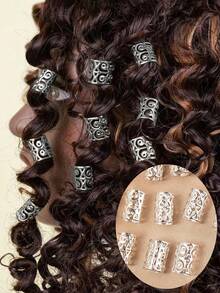 50pcs Bohemian Style Sea Snail Hair Braids Decoration, Adjustable Metal Hair Hoop, Ideal For Dreadlocks, Hairstyling And Beauty Care