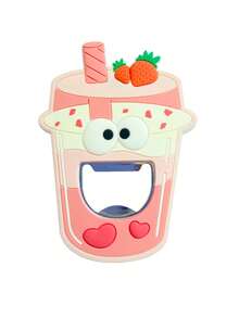 1 buc deschizător de sticle de bere din cauciuc moale, drăguț, - Gadget de bucătărie de vară, deschizător de sticle magnetic pentru frigider, ceașcă de ceai cu lapte