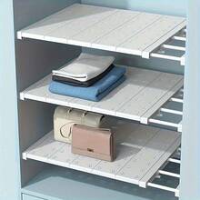 1pc Adjustable Cabinet Shelf, Extendable Sink Organizer Rack, Multifunctional Space-Saving, Suitable For Kitchen, Bathroom, Closet Storage - White - View 5