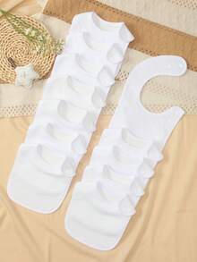 Benxoine 12pcs Pure White Bibs Made Of Ultra-Soft Fabric With Adjustable Snap Buttons, You Can DIY, Paint Or Embroider To Create Beautiful And Unique Bibs For Your Baby - White - View 1
