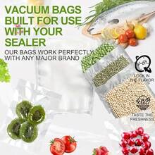 5-Roll Vacuum Sealed Roll Bag, Suitable For Kitchen Food Packaging And Storage. Suitable For Kitchen, Restaurant, And Outdoor Food Preservation Bags. Kitchen Refrigerator Refrigeration Bag, Kitchen Storage Accessories, Halloween And Christmas Gifts, Gift Bags - (12+15+20+25+28)*3m - View 8