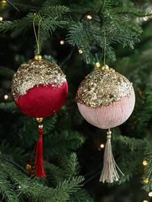 1 قطعة زينة شجرة عيد الميلاد - ديكور أنيق على شكل بالون ذهبي وزهري مع حلقة للتعليق، لا يحتاج إلى كهرباء، لشجرة عيد الميلاد الداخلية/الخارجية، إكليل، أغاليط، ديكورات عيد الميلاد الاحتفالية، ديكورات شجرة عيد الميلاد، تفاصيل منزلية موسمية، شرابات زخرفية، زينة، تعليق زخرفي، ديكورات منزلية، تزيين إكليل، زينة عيد الميلاد خفيفة الوزن ديكورات غرفة الشتاء