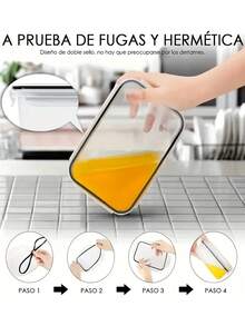 1 件食品容器，带盖食品塑料 Pp 储存容器，密封防漏简易弹簧锁和塑料容器套装，适用于野餐、露营、办公室和学校、厨房用品、冰箱储存和冷却。 - 彩色 - 查看 10