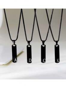 Mặt dây chuyền chữ cái bằng thép không gỉ 26 chiếc, thời trang tối giản cá nhân hóa theo phong cách Hip-Hop đa năng theo phong cách đường phố Âu Mỹ dành cho nam - vòng cổ - Xem 1