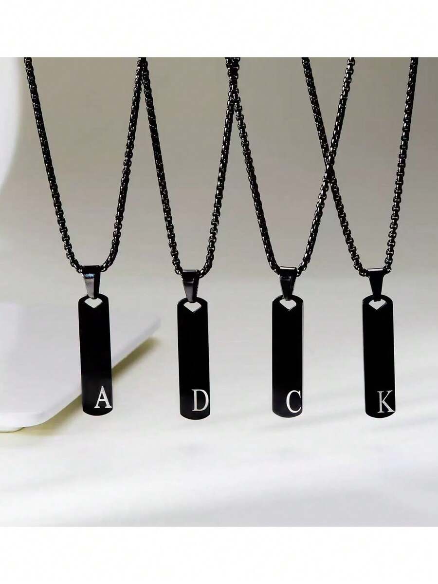 Mặt dây chuyền chữ cái bằng thép không gỉ 26 chiếc, thời trang tối giản cá nhân hóa theo phong cách Hip-Hop đa năng theo phong cách đường phố Âu Mỹ dành cho nam - vòng cổ - Xem 1