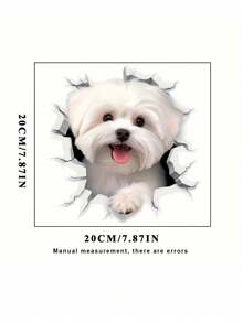 1 件可爱 3D 狗厕所贴纸 - 自粘浴室墙壁艺术，创意破裂动物设计礼物生日毕业贴纸个性化贴纸 - 彩色 - 查看 7