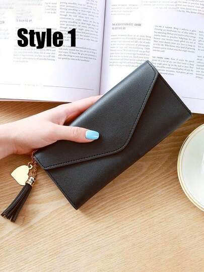 Stylish Long Wallet With Tassel Pendant & Coin Purse - Zippered Card Holder For Students, Women's Embroidered Charm Wallet | Ideal For Commuting, Travel, School & Business Trips | Perfect Gift For Friends, Family, Loved Ones & Teachers On Valentine's Day, Halloween & Christmas | Back-To-School Must-Have Fashion Wallet