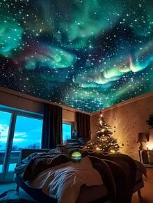 RGB Remote-Controlled Aurora LED Mood Light, For Galaxy Star Projector For Bedrooms, Night Light Projector, Star Projector For Adult Room Decor, Home Theater, Ceiling Use, Gift Decoration, Camping, Wedding Decor, Incredible Projection Light Gift, Holiday Parties, Home Decor, Christmas Present, Light Projector For Bedroom