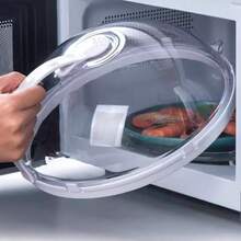 1pc Microwave Splash Guard - Universal Bowl/Dish Cover | Transparent Reusable Food Cover, Splatter Shield 1pc Microwave Oil Guard Round Plastic Bowl Lid With Handle, Food Preservation - Multicolor - View 9