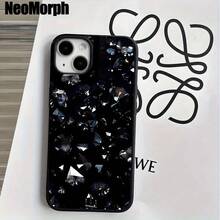 Fundas y carcasas protectoras para teléfono con diseño de flash negro y orificios grandes. Compatibles con phone 16 Pro Max, 16, 15 Pro, 14, 14 Plus/14 Pro Max, 13, 13 Pro, 12 Pro, 11/11 Pro. Regalos para cumpleaños y festividades - Negro - Ver 8