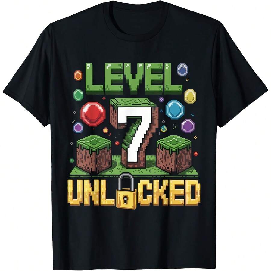 Birthday Level 7 Unlocked Games T-Shirt, Hoodie, Sweater - 黑色2 - 查看 1