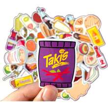 ¡Recomendado! Pegatinas de vinilo de comida mexicana, pegatinas de snacks y dulces, resistentes al agua, set de 60, blancas ¡Top de temporada! - 1 - Ver 2