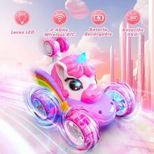 Carro de Control Remoto para Ni?as, Unicornio para Ni?as de 3-6 A?os, RC Juguetes de Unicornio Coche Control Remoto Recargable 4WD con Luces LED, Cumplea?os y Navidad Regalos para Ni?a de 3 4 5 6 A?os - negro - Ver 2