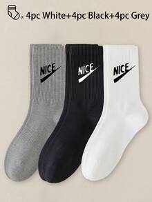 40pcs/30pcs/24pcs Unisex Comfortable Sports Socks, Men's Long Socks For Sports And Training, Women's Long Socks For Casual And Business Wear, Antibacterial, Soft, Black And White, Odor-Resistant, Moisture-Wicking, Lightweight And Comfortable, Suitable For Autumn/Winter, 20pcs/10pcs/8pcs/6pcs/4pcs/2pcs Set, Autumn