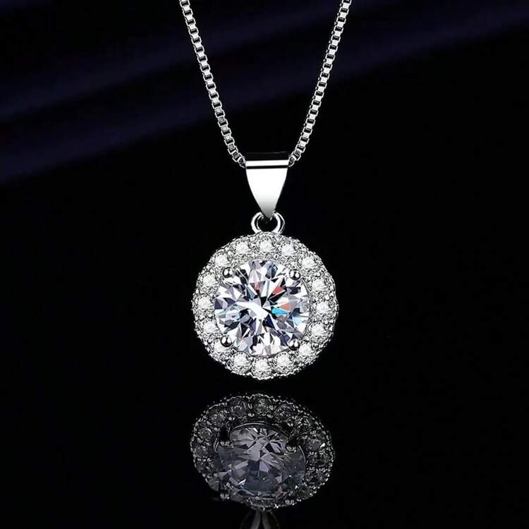 925 Silver Necklace 45cm With Round Light Point - Plateado - Añade 1