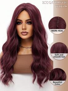 角色扮演假发 红色水波纹长卷发 26 英寸中分风格 Greta 万圣节圣诞节假发 服装假发 街头朋克假发 Y2K 摇滚假发 蓬松自然女士合成耐热纤维假发 适合日常派对假发 音乐节假发 前卫学院风格假发 现代时尚哥特式假发 - 中紫紅色 - 查看 12