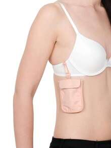 Portefeuille de soutien-gorge anti-RFID caché - Doux et agréable à la peau, réglable, fermeture à bouton pour empêcher la chute des articles, léger et respirant, lavable et réutilisable, pochette de voyage et poche cachée spécifique pour passeport, options de couleurs multiples
