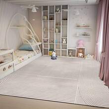 1 Pieza Alfombra de área grande y lujosa con diseño geométrico, lavable a máquina, antideslizante, diseño abstracto vintage en beige y blanco, perfecta para la decoración de la sala de estar, dormitorio, oficina o cafetería - Estilo 1 - Ver 4