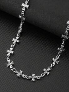 1 件个性化朋克风格男士首饰套装，嘻哈十字架项链手链，适合女士 Y2k 配饰