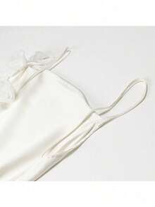 2025 Spring And Autumn Women's Dress Celebrity Pure Desire White Satin Halter Party Dress - 白色 - 查看 8