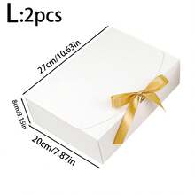 10pcs/5pcs/2pcs - White/Black/Pink/Brown Gift Box With Lid, Gift Box With Ribbon For Bridesmaid Proposal Box, Gift Box For Wedding, Birthday Gift, Shower Party And Other Parties, Valentine's Day Gifts, Valentine Day,Packaging, Birthday, DIY Making, Beauty Storage BOX