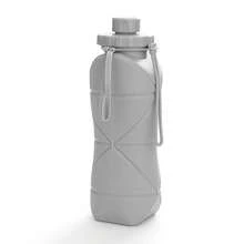 Silicone Folding Water Bottle Large Capacity Outdoor Travel Portable Sports Water Jug High Temperature Resistant  Creative Folding Cup - 800ml - Màu xám - Xem 2