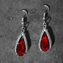 1 Pair Gothic Water Drop Earrings, Red/Black - Hook Design, Vintage Charm, Ideal Holiday Gift For Sisters Or Best Friends, Suitable For Teenagers - 粉色 - 查看 11