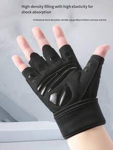 2pcs Weight Lifting Gym Workout Gloves With Wrist Wrap Support For Men & Women, Full Palm Protection, For Weightlifting, Training, Fitness, Hanging, Pull Ups