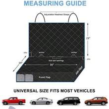 MX Protector de asiento trasero talla grande duradero y resistente al agua, resistente al calor y antideslizante, para perros, de tamaño universal para coches, camiones y SUV - Negro - Ver 6
