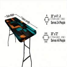 1 pièce Nappe à bord élastique, nappe extensible à l'atmosphère festive, design à motif géométrique coloré, nappe décorative de salle à manger , convient pour les fêtes et célébrations, ajoutant des couleurs joyeuses, rehaussant la décoration intérieure. Housse de table d'extérieur, accessoire de pique-nique, peut être utilisé à l'intérieur et à l'extérieur