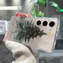 Christmas Tree Straight Edge Transparent Phone Case For Apple  17 Air/16 15 14 13 12 Pro Max/17 16 15 14 Plus 13 12 11 Pro/X/Xs Max/XR/7/8 Shockproof Suit For Samsung S22 S23 S24 S25 Ultra/Plus/FE/Edge/+ A14 A15 A16 A25 A26 A34 A35 A36 A53 A54 A55 - 透明的 - 查看 2