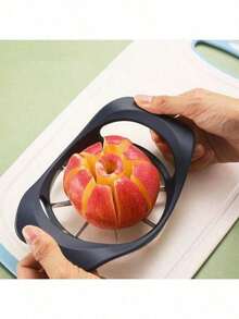 1pc Stainless Steel Apple Cutter & Corer - Multi-Functional Fruit Separator Tool With Ergonomic Handle For Outdoor Picnics, Camping, BBQs - Portable, Hygienic & Design For Fruit Prep, Bbq Essentials, Practical Kitchen Tool, 1pc Apple Pitter, Fruit Processing Aid,Apple, Pear, Removal Tool,Stainless Steel Flower Shaped Apple Cutter,  Fruit Cutter, Multifunction Fruit Corer & Divider, Household Kitchen Fruit Cutting Tool - 灰色 - 查看 3