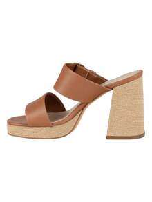 Sandalia Casual Con Tacón Lady Paulina De Mujer Brant Elegante Tacón Ancho Estable Cómoda Moda Verano 2024 Diseño Exclusivo Plataforma Suave Ajuste Perfecto Varios Colores Disponibles Ocasiones Especiales Zapatos De Fiesta - Marrón - Ver 3