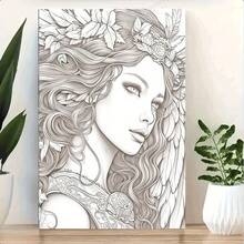 Tela dipinta a tema Mondo Magico, adatta per adulti e adolescenti per disegnare a mano - Tela di alta qualità, illustrazioni dettagliate - Regali creativi per artisti e appassionati di fantasy - Schizzi a linea pura senza cornice