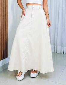 WOMEN'S LONG TAILORED SKIRT, EVANGELICAL FASHION, HIGH WAIST - OFF - View 1