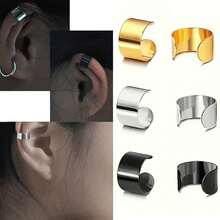 6Pcs Stainless Steel Simple Criss Crossed Double Lines Clip-On Earrings, Non-Pierced Minimalist Fake Spiral Ear Cuffs Earrings, Exquisite Jewelry Gift For Men Women Friends - Ear Clip Set - View 6