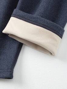 4 件男士时尚保暖内衣套装，秋冬秋裤，成人和青少年圆领保暖服装套装 - 藍色 - 查看 8