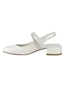 Zapato De Charol Mujer Tacón Bajo  Hielo Sandalias De Mujer Elegantes Y Cómodas Con Tacón Bajo Ideal Para Fiestas Y Eventos Especiales - Blanco - Ver 2