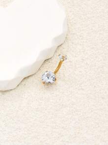 1 pieza Anillo de ombligo con rhinestones de moda, apto para uso diario