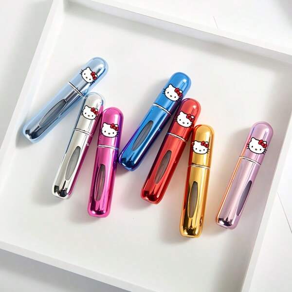 Sanrio 1PC Sanrio Hello Kitty 5ml Refillable Travel Perfume Spray Bottle-Bottom-Fill Design, Fine Mist Spray Bottle, Portable Fragrance Sample Container, Enjoy The Scent Anytime, Anywhere.
